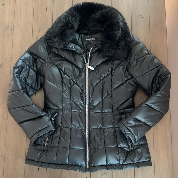 Kenneth Cole New York Jackets & Blazers - Kenneth Cole New York Womens Quilted Midi Puffer Coat Black Size S